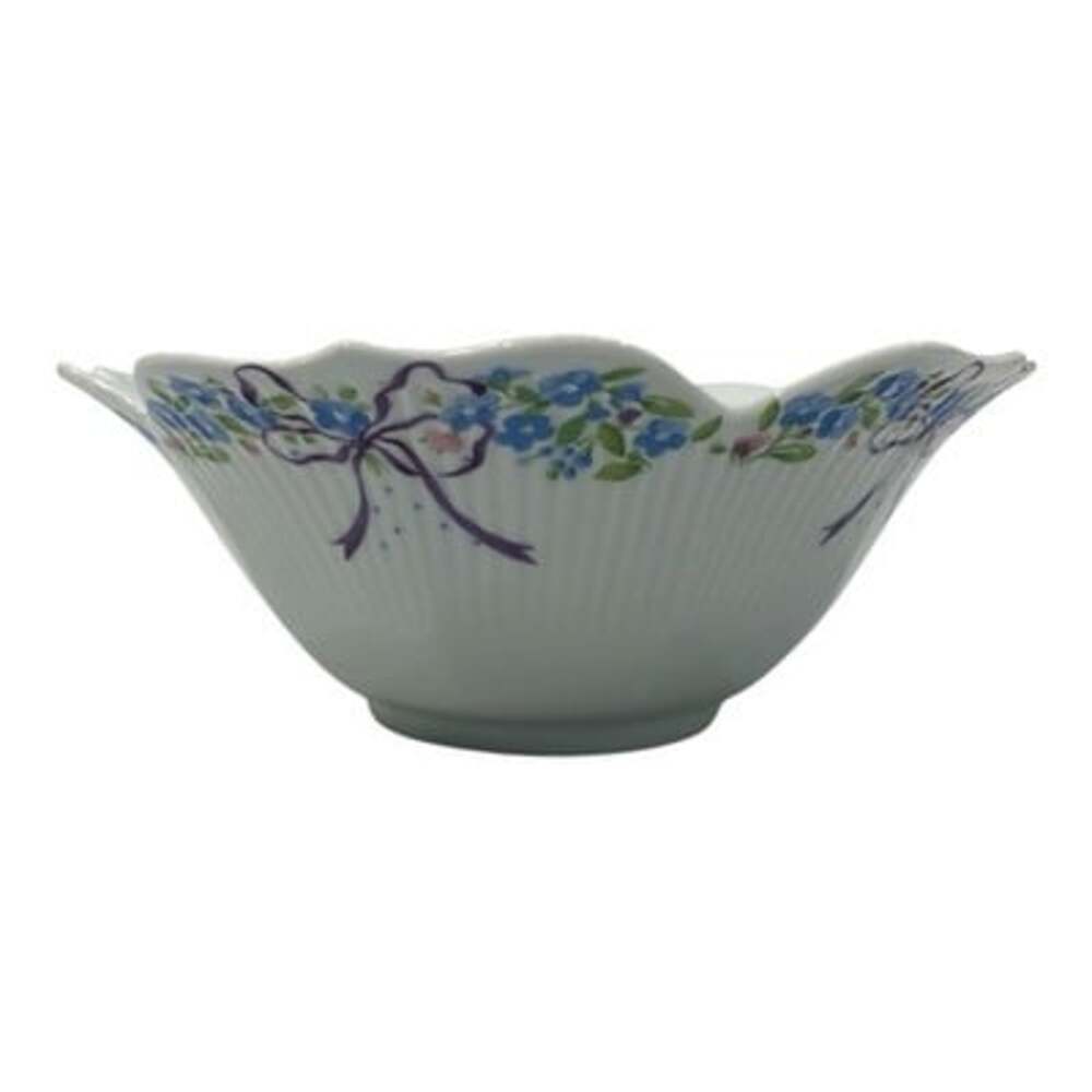 Philippe Deshoulieres Porcelaine de Limoges  Flowers / Bow Scalloped Bowl